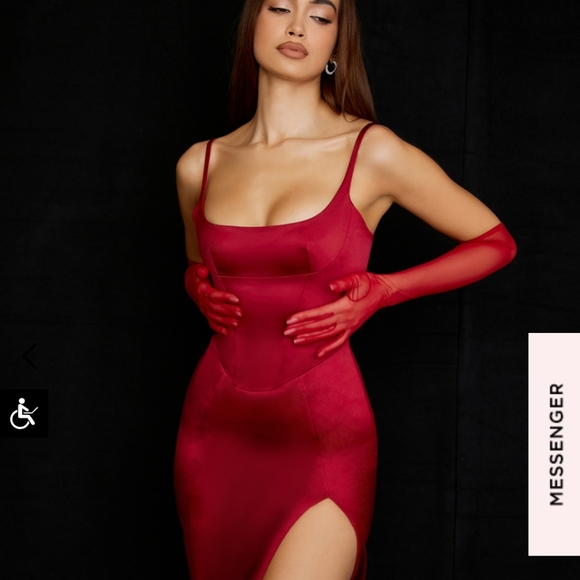 Casimira wine satin corset midi dress - Picture 2 of 2